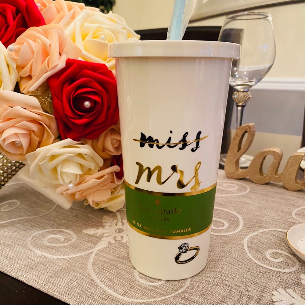 Kate Spade Miss to Mrs Bride Tumbler Cup - Picture 6 of 8